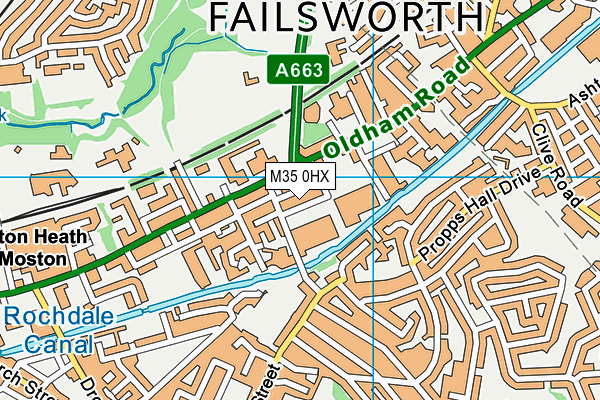 M35 0HX map - OS VectorMap District (Ordnance Survey)