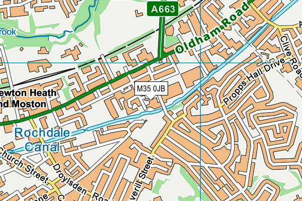 M35 0JB map - OS VectorMap District (Ordnance Survey)