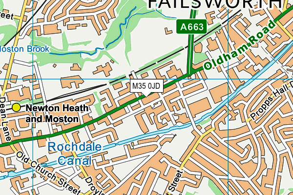 M35 0JD map - OS VectorMap District (Ordnance Survey)