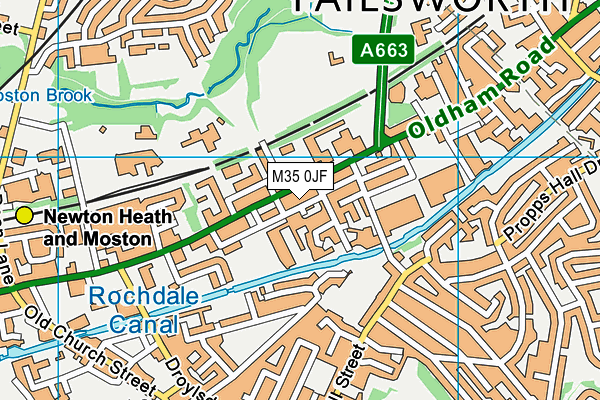 M35 0JF map - OS VectorMap District (Ordnance Survey)