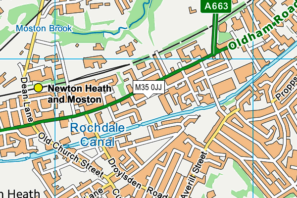 M35 0JJ map - OS VectorMap District (Ordnance Survey)