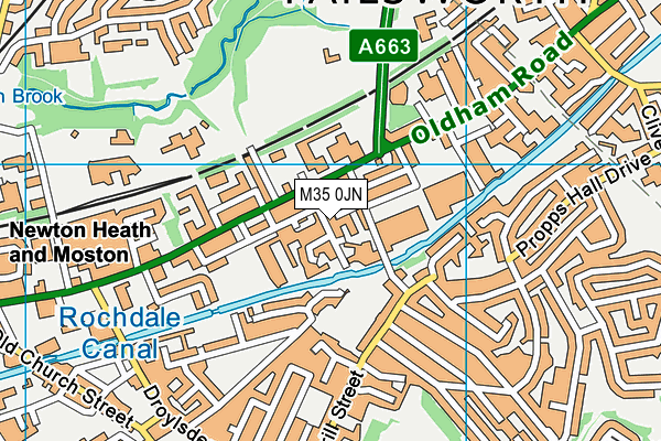 M35 0JN map - OS VectorMap District (Ordnance Survey)