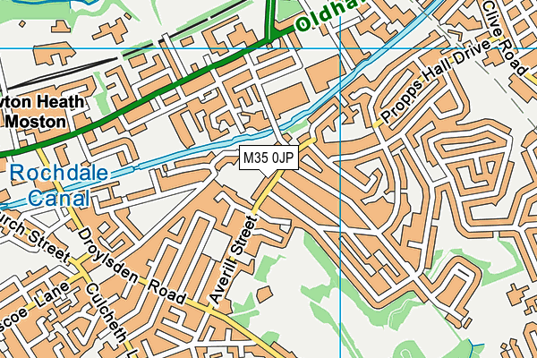 M35 0JP map - OS VectorMap District (Ordnance Survey)