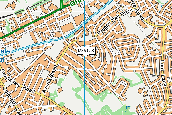 M35 0JS map - OS VectorMap District (Ordnance Survey)