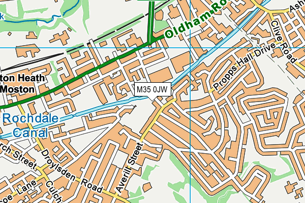 M35 0JW map - OS VectorMap District (Ordnance Survey)