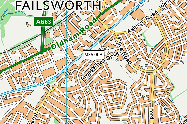 M35 0LB map - OS VectorMap District (Ordnance Survey)