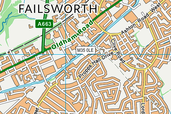 M35 0LE map - OS VectorMap District (Ordnance Survey)