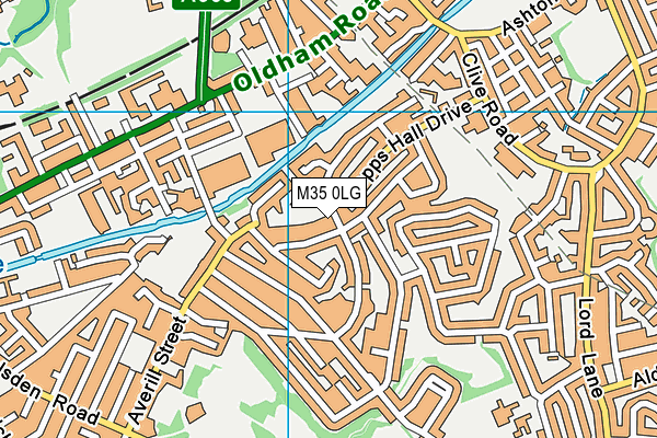 M35 0LG map - OS VectorMap District (Ordnance Survey)