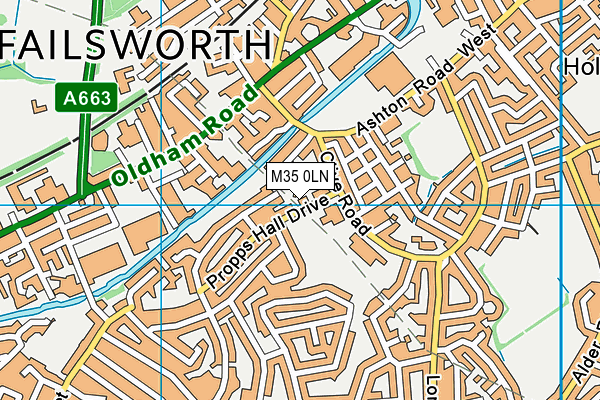 M35 0LN map - OS VectorMap District (Ordnance Survey)