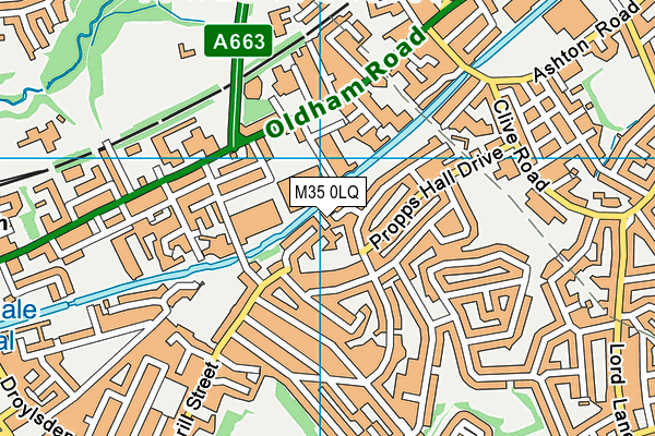 M35 0LQ map - OS VectorMap District (Ordnance Survey)