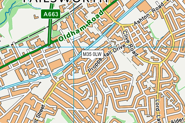 M35 0LW map - OS VectorMap District (Ordnance Survey)