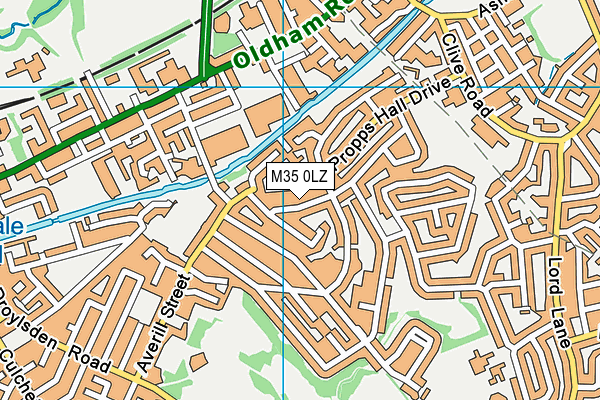 M35 0LZ map - OS VectorMap District (Ordnance Survey)