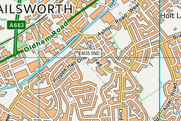 Propps Hall Junior Infant and Nursery School map (M35 0ND) - OS VectorMap District (Ordnance Survey)