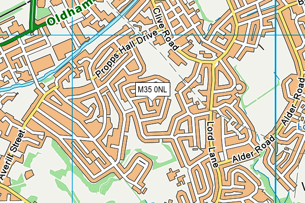 M35 0NL map - OS VectorMap District (Ordnance Survey)