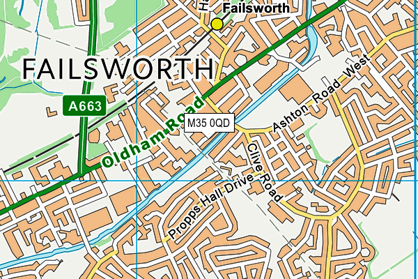 M35 0QD map - OS VectorMap District (Ordnance Survey)