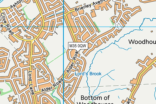 M35 0QW map - OS VectorMap District (Ordnance Survey)