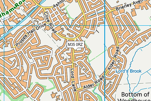M35 0RZ map - OS VectorMap District (Ordnance Survey)