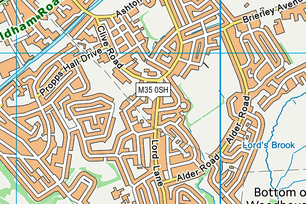 M35 0SH map - OS VectorMap District (Ordnance Survey)