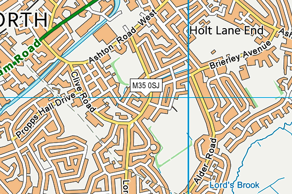 M35 0SJ map - OS VectorMap District (Ordnance Survey)