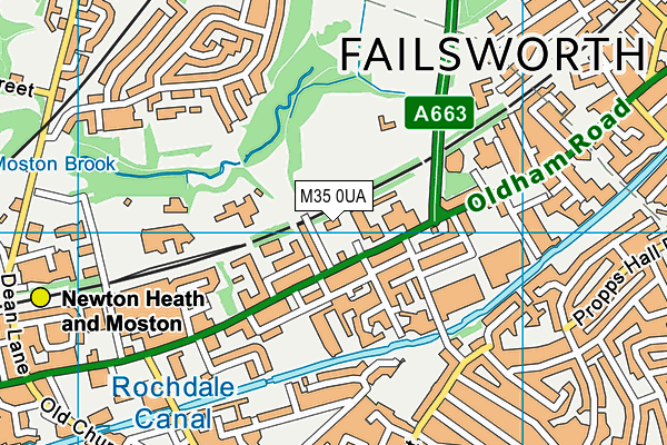 M35 0UA map - OS VectorMap District (Ordnance Survey)