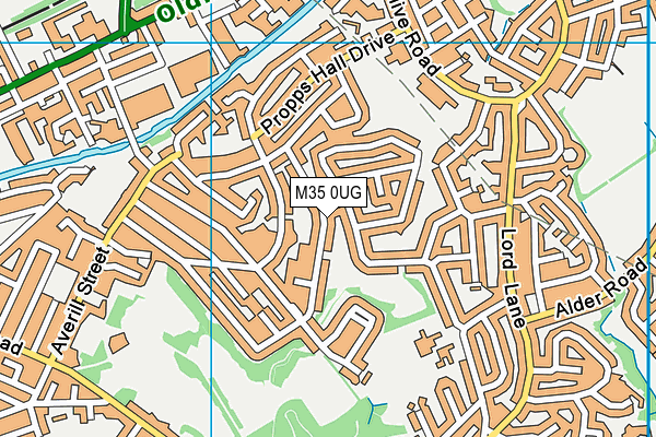 M35 0UG map - OS VectorMap District (Ordnance Survey)