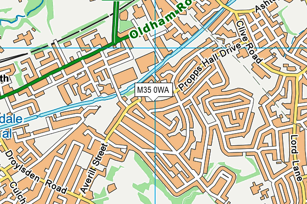 M35 0WA map - OS VectorMap District (Ordnance Survey)