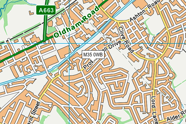 M35 0WB map - OS VectorMap District (Ordnance Survey)