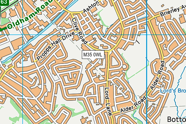 M35 0WL map - OS VectorMap District (Ordnance Survey)