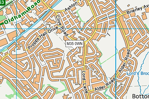 M35 0WN map - OS VectorMap District (Ordnance Survey)