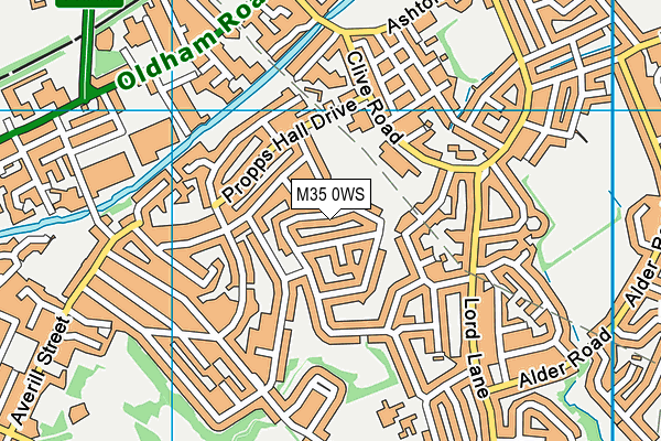 M35 0WS map - OS VectorMap District (Ordnance Survey)