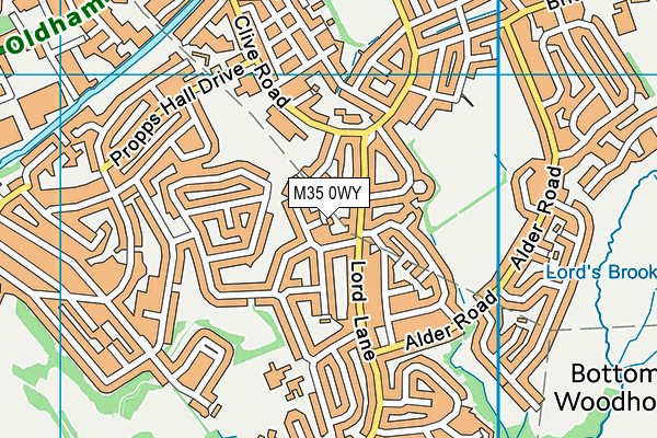 M35 0WY map - OS VectorMap District (Ordnance Survey)