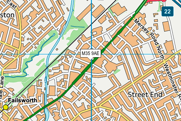 M35 9AE map - OS VectorMap District (Ordnance Survey)