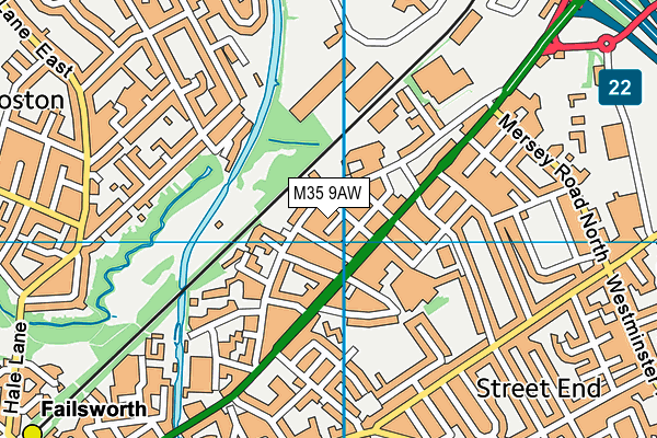 M35 9AW map - OS VectorMap District (Ordnance Survey)