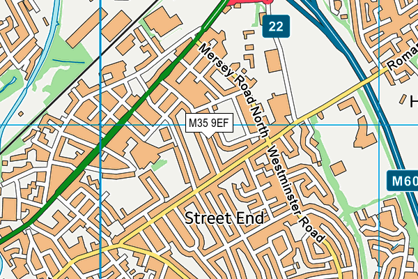 M35 9EF map - OS VectorMap District (Ordnance Survey)