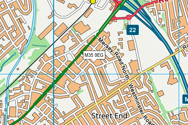 M35 9EG map - OS VectorMap District (Ordnance Survey)