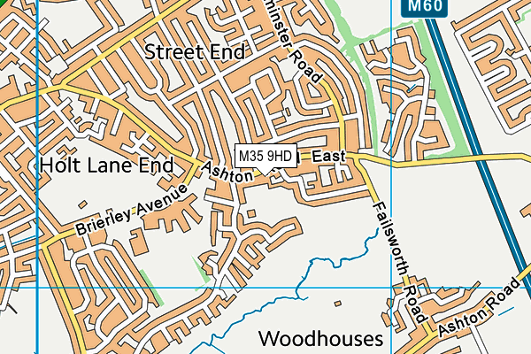 M35 9HD map - OS VectorMap District (Ordnance Survey)