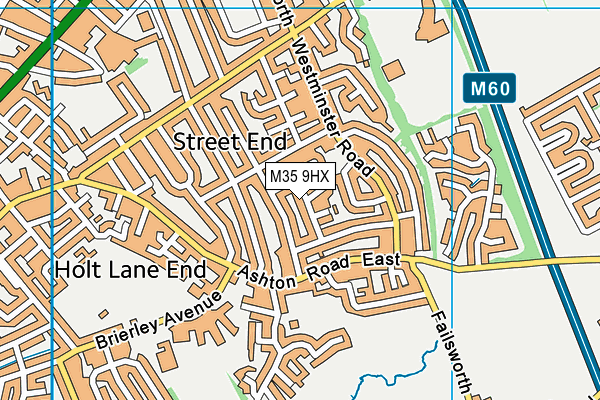 M35 9HX map - OS VectorMap District (Ordnance Survey)