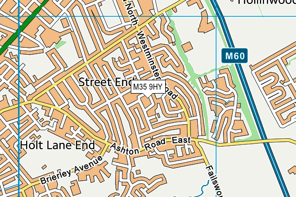 M35 9HY map - OS VectorMap District (Ordnance Survey)