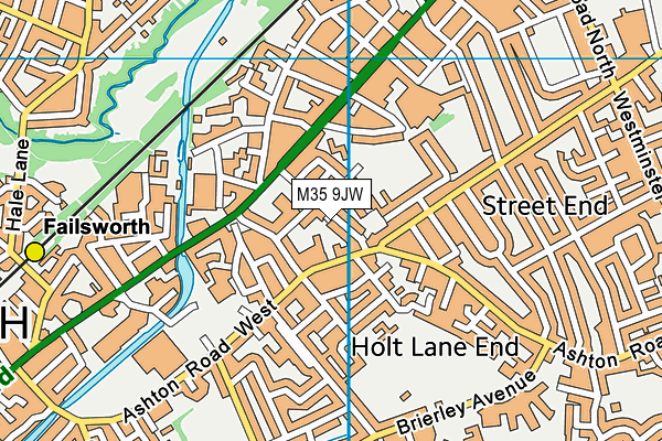 M35 9JW map - OS VectorMap District (Ordnance Survey)