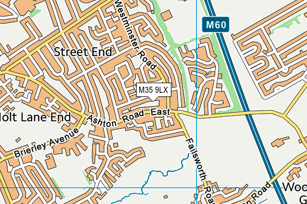 M35 9LX map - OS VectorMap District (Ordnance Survey)