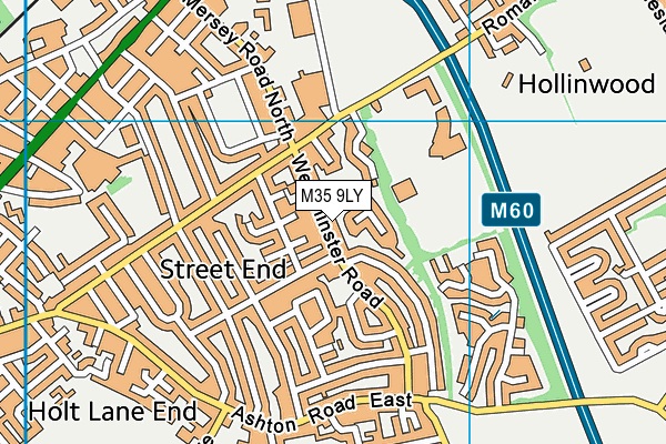 M35 9LY map - OS VectorMap District (Ordnance Survey)