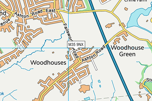 M35 9NX map - OS VectorMap District (Ordnance Survey)