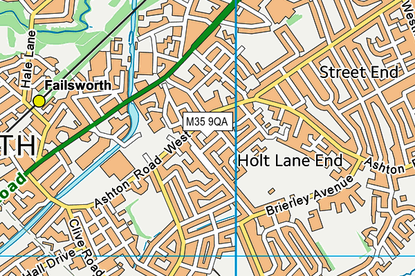 M35 9QA map - OS VectorMap District (Ordnance Survey)