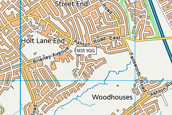 Failsworth Macedonia Cricket Club map (M35 9QG) - OS VectorMap District (Ordnance Survey)