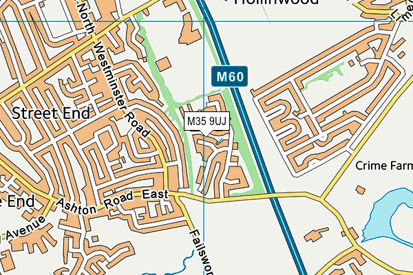 M35 9UJ map - OS VectorMap District (Ordnance Survey)