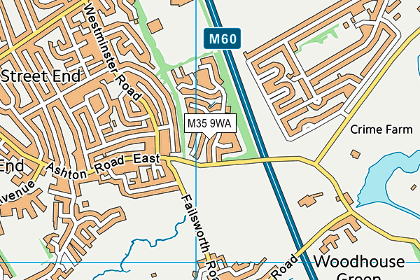 M35 9WA map - OS VectorMap District (Ordnance Survey)