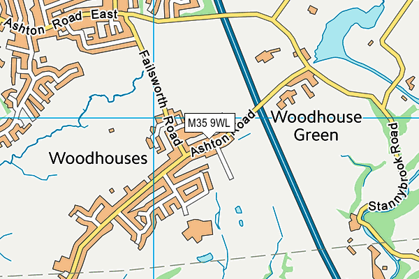 Woodhouses Voluntary Primary School map (M35 9WL) - OS VectorMap District (Ordnance Survey)