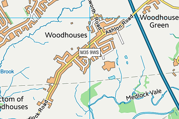 M35 9WS map - OS VectorMap District (Ordnance Survey)