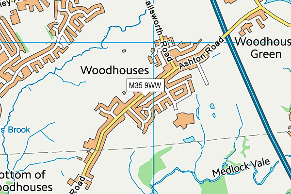 M35 9WW map - OS VectorMap District (Ordnance Survey)