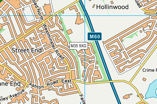 M35 9XG map - OS VectorMap District (Ordnance Survey)
